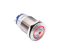 Interruptor de zumbador metálico LED intermitente de 19 mm y 22 mm, 12 V, 24 V y 220 V, con alarma y sonido fuerte, rojo, verde y amarillo, 4 unidades(19mm,RED LED_AC DC 24-220V)