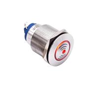 Interruptor de zumbador metálico LED intermitente de 19 mm y 22 mm, 12 V, 24 V y 220 V, con alarma y sonido fuerte, rojo, verde y amarillo, 4 unidades(22mm,YELLOW LED_AC DC 6-24V)