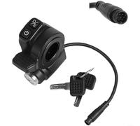 Interruptor del acelerador de bloqueo de llave de 7 pines para Kukirin para scooter eléctrico G2 Master, controlador de acelerador con conexión segura, diseño ABS compacto, pieza de repuesto negra