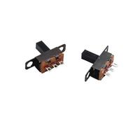 Interruptor deslizante 2 posiciones 6 pines, con mango de orificio fijo DPDT 2P2T SS22F25- G7 SS-12F15 interruptor de palanca DC 12V(Black Shell-01,6PCS)