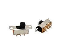 Interruptor deslizante 2 posiciones 6 pines, con mango de orificio fijo DPDT 2P2T SS22F25- G7 SS-12F15 interruptor de palanca DC 12V(White Shell,3PCS)