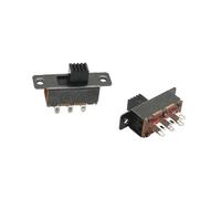 Interruptor deslizante 2 posiciones 6 pines, con mango de orificio fijo DPDT 2P2T SS22F25- G7 SS-12F15 interruptor de palanca DC 12V(Black Shell,20PCS)
