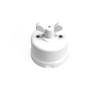 Interruptor/desviador de porcelana blanca con tuerca mariposa