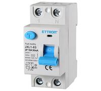 Interruptor diferencial 2P 16A 6kA 30mA 220V Salvavita 2 Módulos DIN Ettroit JXL1-63-2P-16A