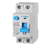 Interruptor diferencial 2P 40A 6kA 30mA 220V Salvavita 2 Módulos DIN Ettroit JXL1-63-2P-40A
