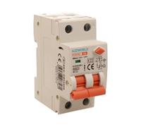 Interruptor diferencial magnetotérmico 300 mA 6 A C6, RCBO Tipo AC Curva C, 1P + N 6 kA, doble palanca con diagnóstico visual, 2 módulos DIN, serie PL8HM electromagnética