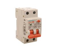 Interruptor diferencial magnetotérmico tipo A 16 A C16, RCBO 1P + N 6 kA 30 mA curva C, doble palanca con diagnóstico visual, 2 módulos DIN, serie PL8HM electromagnética