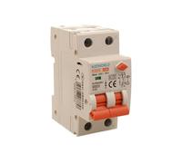 Interruptor diferencial magnetotérmico tipo A 20 A C20, RCBO 1P + N 6 kA 30 mA curva C, doble palanca con diagnóstico visual, 2 módulos DIN, serie PL8HM electromagnética