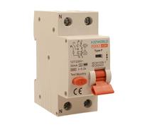 Interruptor diferencial magnetotérmico tipo F 20A C20, RCBO Tipo F Curva C 6kA 30mA, 1P + N 2 módulos DIN, para bombas de calor, climatizadores, lavadoras, motores controlados por Inverter