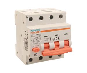 Interruptor diferencial magnetotérmico trifásico 380 V 25 A C25, RCBO Tipo AC Curva C, 3P + N 6 kA 30 mA, 4 módulos DIN, Serie PL8M4 Profesional Electromagnético