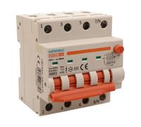 Interruptor diferencial magnetotérmico trifásico 380 V tipo A 10 A C10, 4P real (NO 3P + N), curva C 6 kA 30 mA, doble palanca con diagnóstico visual, 4 módulos DIN, serie PL8M4