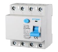 Interruptor diferencial puro, 4P 4 polos 30 mA 6 kA 380 V, salvavidas diferencial, ocupa 4 módulos DIN, RCCB 4P 30 mA C16 16 A