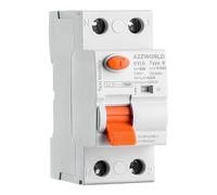 Interruptor diferencial puro salvavidas tipo B 63A, RCCB Clase B 1P+N 10kA 30mA/0,03A, 2 módulos DIN, para Wallbox de carga vehículos eléctricos, inversores fotovoltaicos, UPS, ascensores