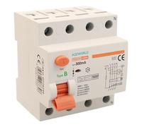Interruptor diferencial puro tipo B trifásico, salvavidas 300 mA 100 A, RCCB 3P + N 10 kA 380 V, 4 módulos DIN, serie PR8HM electromagnética, certificado IEC61008-1