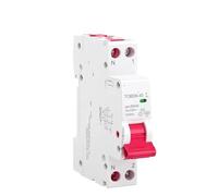Interruptor diferencial RCBO tipo A 1P+N DPN de 6 kA y 30 mA, curva BC, 18 mm, protección contra sobrecorriente y fugas, 16 A y 40 A, serie TOBD6-40(30mA,C40A)