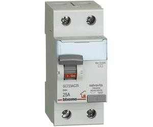 Interruptor Diferencial Salvavidas Puro AC 2P Módulos Bticino GC723AC25 BTDIN