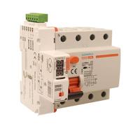 Interruptor diferencial salvavidas rearme automático trifásico 63 A, 300 mA 6 kA, RCCB tipo AC 3P+N 6 kA 380 V, 3 intentos (10s/60s/300s), ocupa 5 módulos DIN, pantalla LED