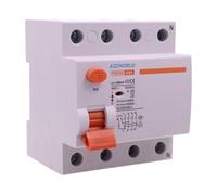 Interruptor diferencial selectivo trifásico 100 mA 63 A, RCCB Tipo S Clase A, 3P+N 10 kA 0,1 A, retraso 500 ms, 4 módulos DIN 380 V AC, certificado IEC61008-1, Serie PR8HM electromecánico