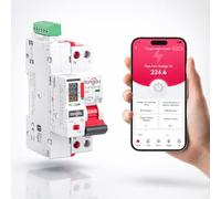 Interruptor diferencial Wifi superinmunizado RCBO Inteligente WiFi Tipo A 1P+N 40A 30mA 6kA - Con rearme automático. Compatible Tuya y Smart Life (Clase A Model 1)