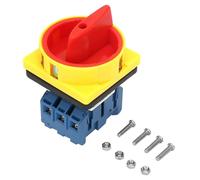 Interruptor disyuntor de carga de 25 A y 32 A, 3 polos, 2 posiciones, leva giratoria, interruptor de encendido y apagado, de plata de plástico ignífugo duradero de para máquinas (25A)