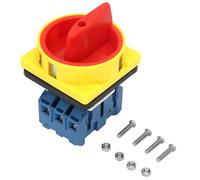Interruptor disyuntor de carga de 25 A y 32 A, 3 polos, 2 posiciones, leva giratoria, interruptor de encendido y apagado, de plata de plástico ignífugo duradero de para máquinas (32a)