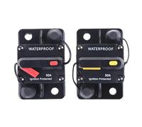 Interruptor Disyuntor Miniatura 30A 40A 50A 60A 80A 100A 150A 200A 250A 300A Disyuntor Fusible Reinicio 12-42V DC Coche Barco Auto Impermeable(80A)