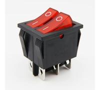 Interruptor doble basculante de 6 pines, 250 V, 16 A/CA, interruptor de luz roja encendido/apagado