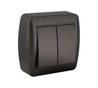 Interruptor Doble Conmutado Solera Mural 7,4 x 7,2 x 2,8 cm 250 V 10 A Grafito