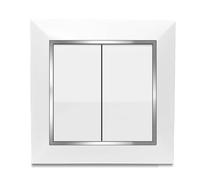 Interruptor Doble de Pared, Ichigo Ichie, SPDT, Pulsador, ON-OFF, 2 Posiciones, 16A, 250V, Resistente a Arañazos y Fuego, Ideal para Hogar y Oficina