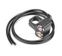 Interruptor dual para faro del manillar, interruptor de luz puntual para motocicleta con indicador LED impermeable, botón de retorno automático y manual para manillares de 25 mm en
