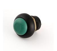 Interruptor eléctrico de botón pulsador de plástico con cabezal amarillo, verde, azul, rojo y negro de 12 mm (1 unidad)(Button head green,Latching)
