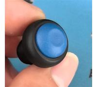 Interruptor eléctrico de botón pulsador de plástico con cabezal amarillo, verde, azul, rojo y negro de 12 mm (1 unidad)(Button head blue,Latching)