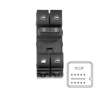 Interruptor elevalunas de 10 pines, compatible con Touareg 2006-2010, Sharan 2010-2015, Alhambra 2010-2015