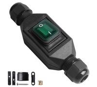 Interruptor en línea AC220 V 30 A, IP66 resistente al agua, interruptor basculante de cable, interruptor de botón pulsador, interruptor de máquina, interruptor de botón a presión en ambos lados