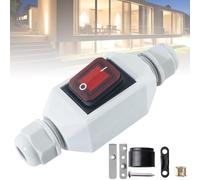 Interruptor en línea AC220 V 30 A, IP66 resistente al agua, interruptor basculante de cable, interruptor de botón pulsador, interruptor de máquina, interruptor de botón a presión en ambos lados