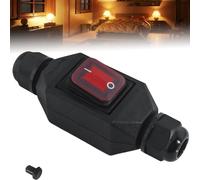 Interruptor en línea AC220 V 30 A, IP66 resistente al agua, interruptor de máquina en ambos lados de encendido y salida, interruptor basculante de cable, interruptor de botón pulsador para máquina