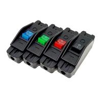 Interruptor en línea de 250 V, 16 A, con botón pulsador iluminado for encendido/apagado, 4 pines, 2 polos, 1 unidad(Blue Illuminated)