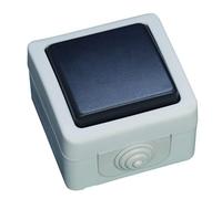 Interruptor estanco económico con diseño resistente al agua, ideal para instalaciones eléctricas en exteriores y entornos húmedos.