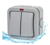 Interruptor exterior resistente a la intemperie IP66 2 vías WIYETY 20A caja de enchufes doble a prueba de polvo, interruptor universal para jardín, sala