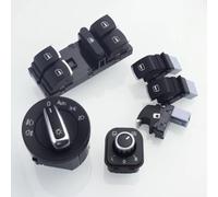 Interruptor Faros Control Compatible Con VW Para Tiguan 2008-2012 Para Touran 2003-2010 Para Caddy 2004-2008 Perilla Interruptor Lámpara Antiniebla Faros Delanteros Cromados 5ND941431B(B)