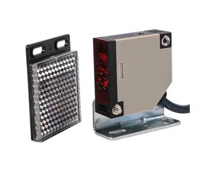 Interruptor fotoeléctrico reflector E3JK-R4M1 con reflector 90-250 V CA/CC 4 m ajustable NO+NC carcasa metálica para automatización logística industria de impresión embalaje clasificación