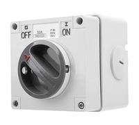 Interruptor Giratorio 250V 2 Posiciones IP66 a Prueba de Agua y Polvo con Bloqueo de Seguridad, Interruptor Selector 2P32A para Industrial