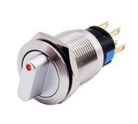Interruptor giratorio de 19 mm Restablecimiento momentáneo 3 posiciones 2NO 2NC con indicador LED para máquinas industriales y CNC 110220V Protección de nivel IP66 (blanco)