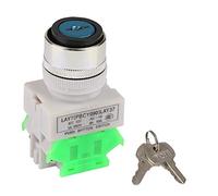 Interruptor giratorio de 3 posiciones con llave, 220V 5A Selector mantenido Interruptor de autobloqueo, LAY37-20Y/31 2 llaves Interruptor giratorio eléctrico de encendido y apagado de montaje de 22 mm