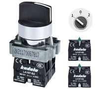 Interruptor giratorio de 3 posiciones de 10 amperios, 22 mm, 7/8 pulgadas, interruptor selector de agujero de montaje mantenido DPST 2NO interruptor de cierre 12 V 24 V CC 110 V 120 V 220 V CA para
