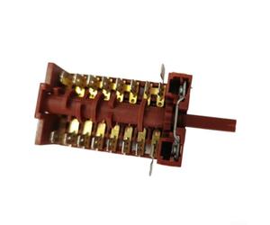Interruptor giratorio de 8 posiciones rojo 250 V 16 A, selector multifunción para control eléctrico versátil con rotación suave y diseño plástico robusto para electrodomésticos