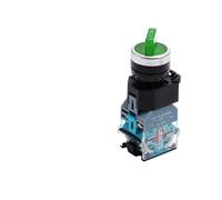 Interruptor giratorio LA38-11XD fijo con luz LED, 1NO/1NC, autoblocante, dos o tres posiciones, selección de 10 A, 24 V/220 V, 10 unidades(Green Light,BRASS CONTACT_THREE POSITION2NO_AC DC12V)