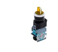 Interruptor giratorio LA38-11XD fijo con luz LED, 1NO/1NC, autoblocante, dos o tres posiciones, selección de 10 A, 24 V/220 V, 10 unidades(Yellow Light,BRASS CONTACT_THREE POSITION2NO_AC DC12V)