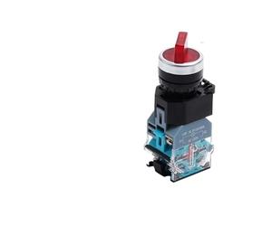 Interruptor giratorio LA38-11XD fijo con luz LED, 1NO/1NC, autoblocante, dos o tres posiciones, selección de 10 A, 24 V/220 V, 10 unidades(Red Light,BRASS CONTACT_THREE POSITION1NO1NC_AC DC12V)