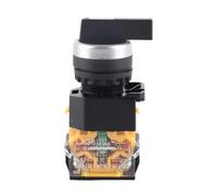 Interruptor giratorio selector de reinicio automático de 3 posiciones y 22 mm con mango largo LA38-20BX33